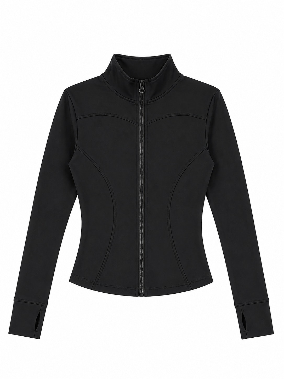 LONG AIR ZIP-UP BLACK — AÉRIA 롱 집업 상품 사진